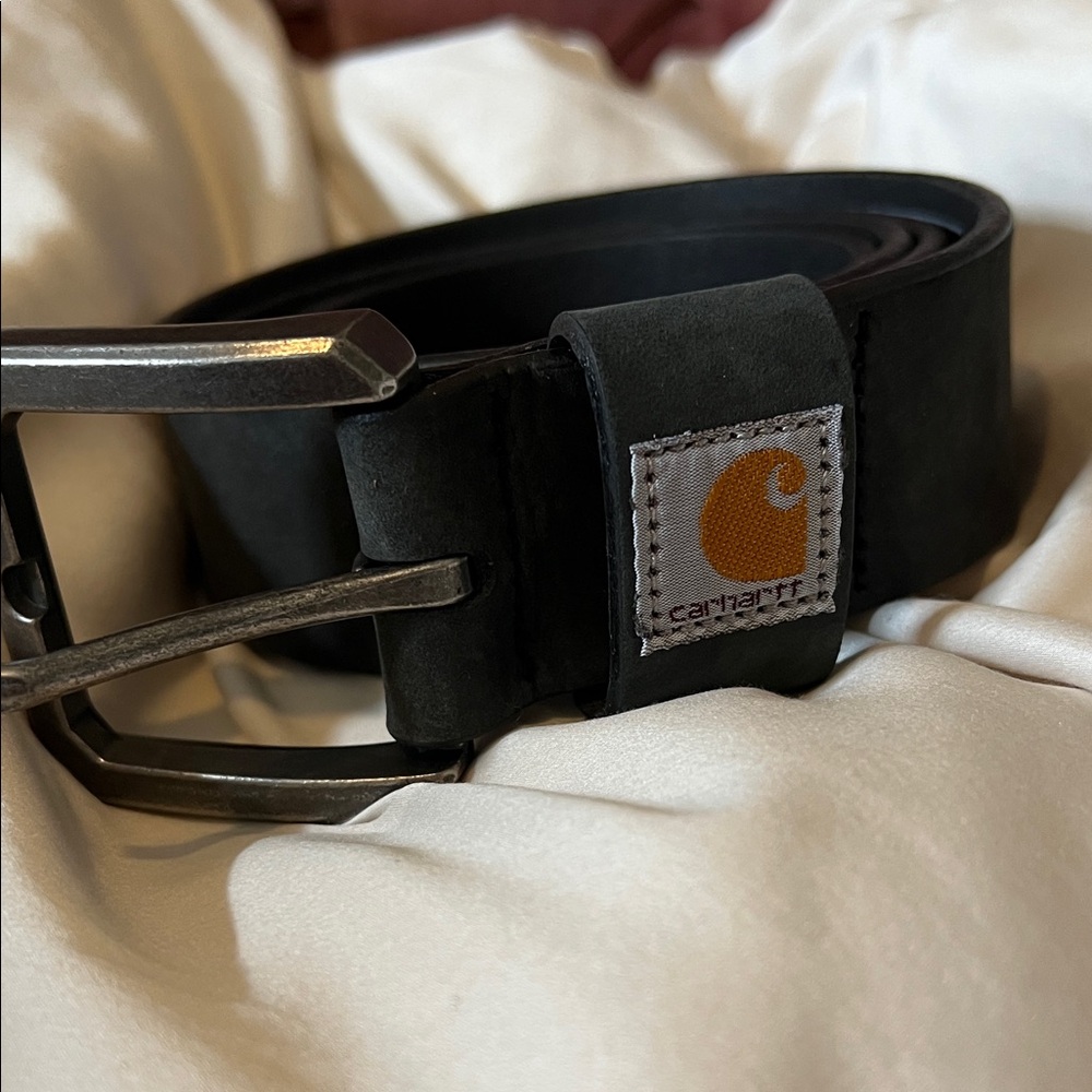 Carhartt Black Leather Belt with Metal Buckle